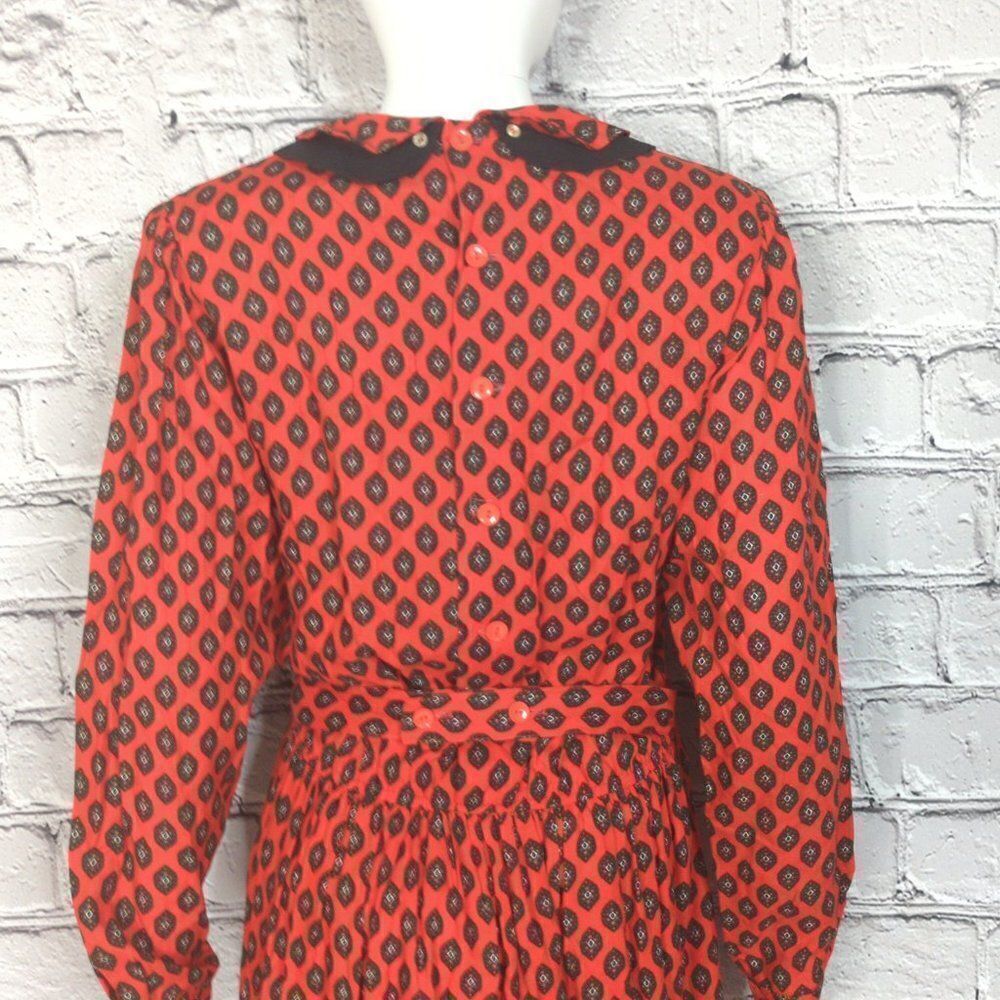 Vintage Lanz Originals Maxi Dress, c 1970s Black/Red, Size 7/8 - Picture 6 of 12